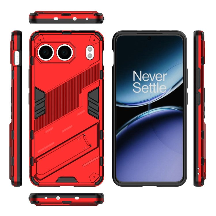 For OnePlus Nord 4 Case PC+TPU Shockproof Phone Cover with Kickstand - Red