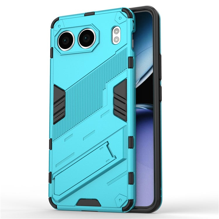 For OnePlus Nord 4 Case PC+TPU Shockproof Phone Cover with Kickstand - Baby Blue
