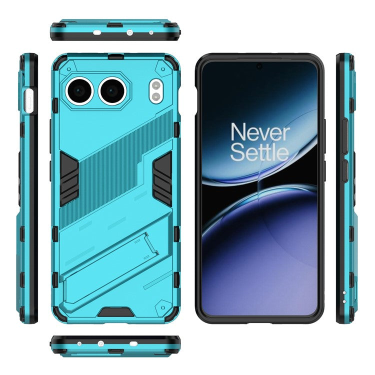 For OnePlus Nord 4 Case PC+TPU Shockproof Phone Cover with Kickstand - Baby Blue