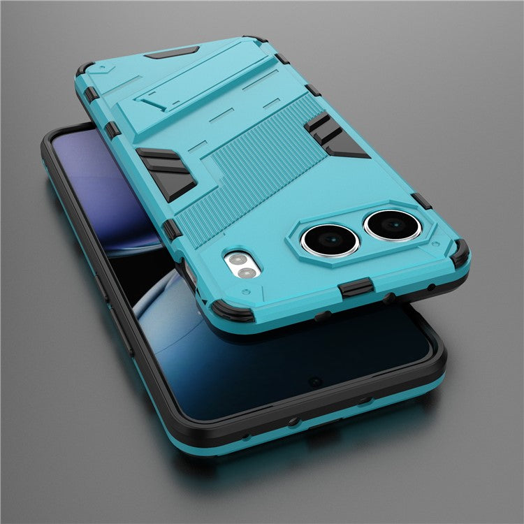 For OnePlus Nord 4 Case PC+TPU Shockproof Phone Cover with Kickstand - Baby Blue