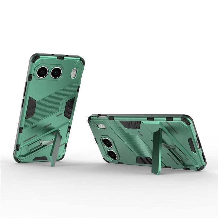 For OnePlus Nord 4 Case PC+TPU Shockproof Phone Cover with Kickstand - Green