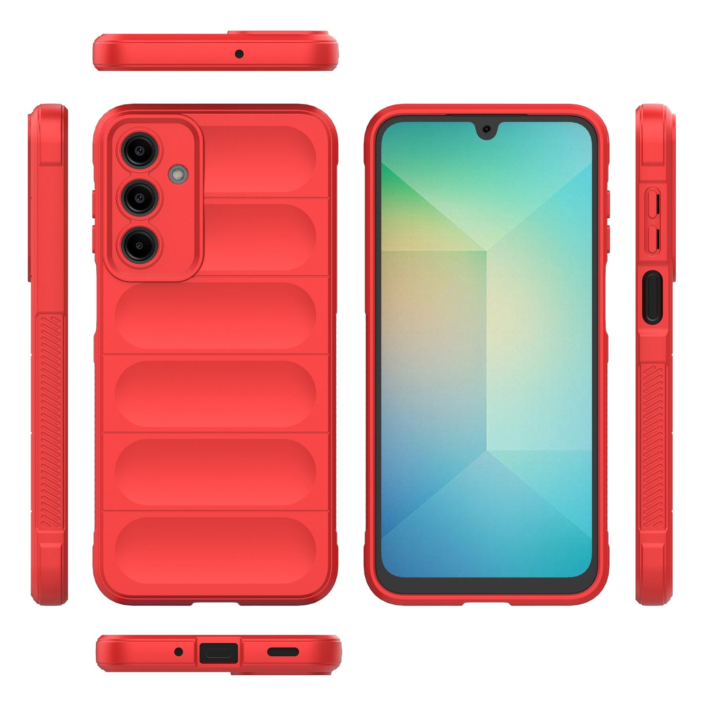 For Samsung Galaxy A16 5G / A16 4G Case Anti-Drop Soft TPU Rugged Phone Back Cover - Red