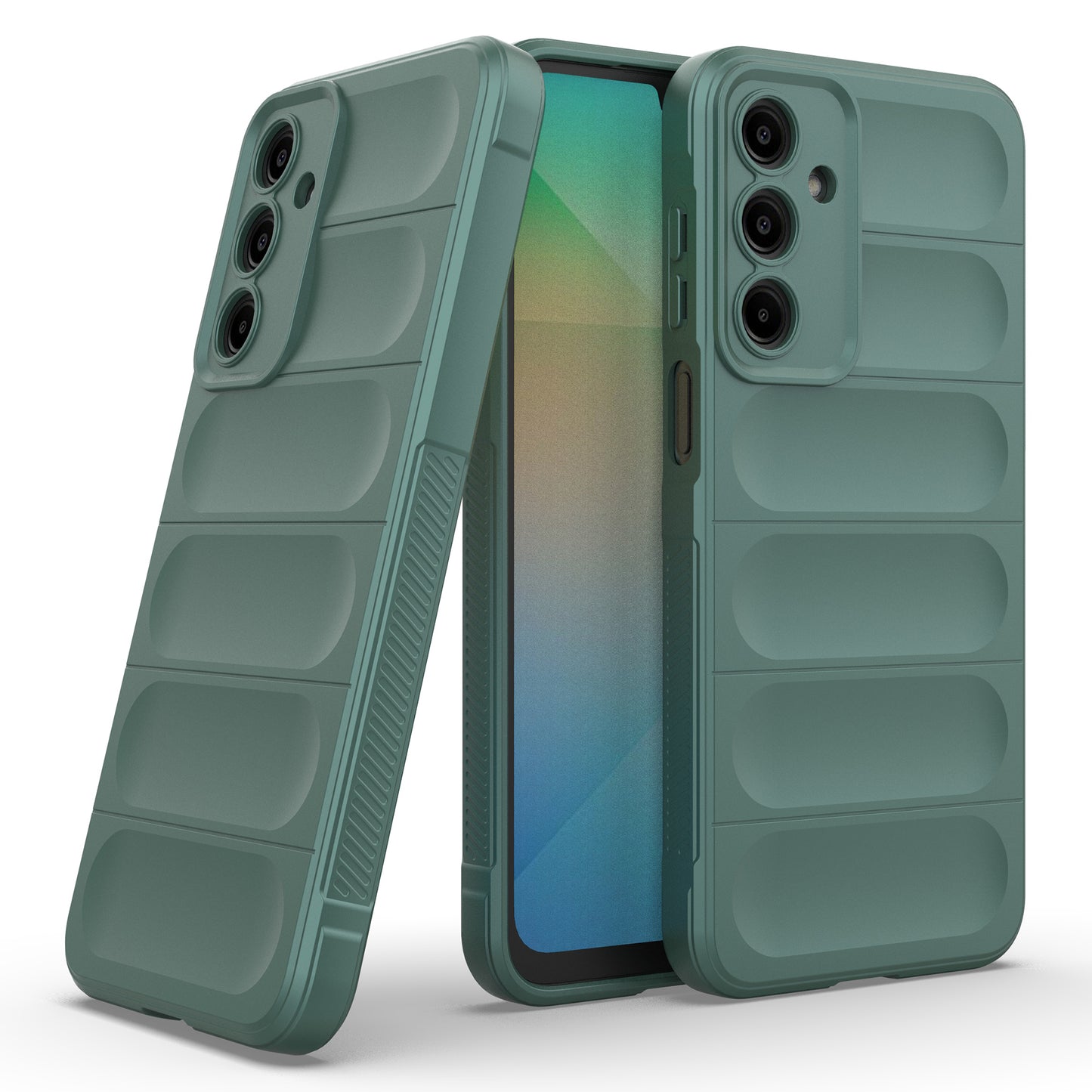 For Samsung Galaxy A16 5G / A16 4G Case Anti-Drop Soft TPU Rugged Phone Back Cover - Green
