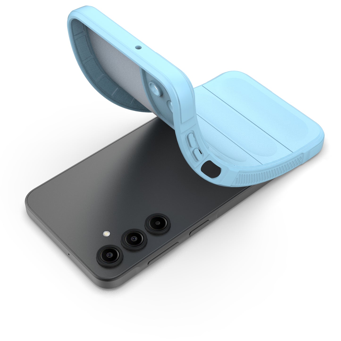 For Samsung Galaxy A16 5G / A16 4G Case Anti-Drop Soft TPU Rugged Phone Back Cover - Baby Blue