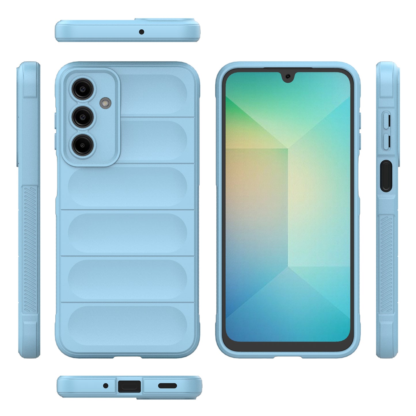 For Samsung Galaxy A16 5G / A16 4G Case Anti-Drop Soft TPU Rugged Phone Back Cover - Baby Blue