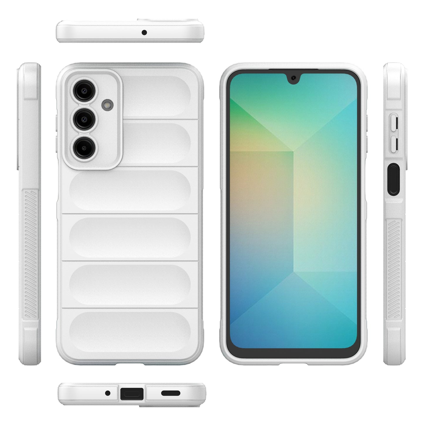 For Samsung Galaxy A16 5G / A16 4G Case Anti-Drop Soft TPU Rugged Phone Back Cover - White