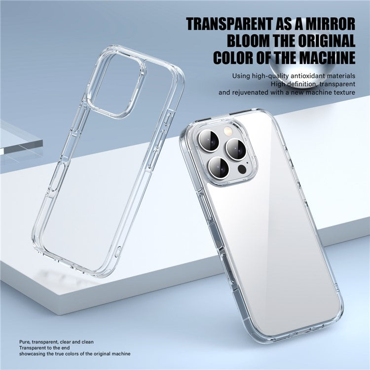 IPAKY For iPhone 16 Pro Clear Phone Case TPU + PC Slim Phone Back Cover - Transparent Blue