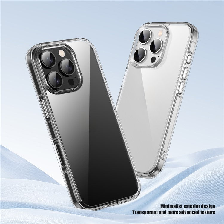 IPAKY For iPhone 16 Pro Clear Phone Case TPU + PC Slim Phone Back Cover - Transparent Grey