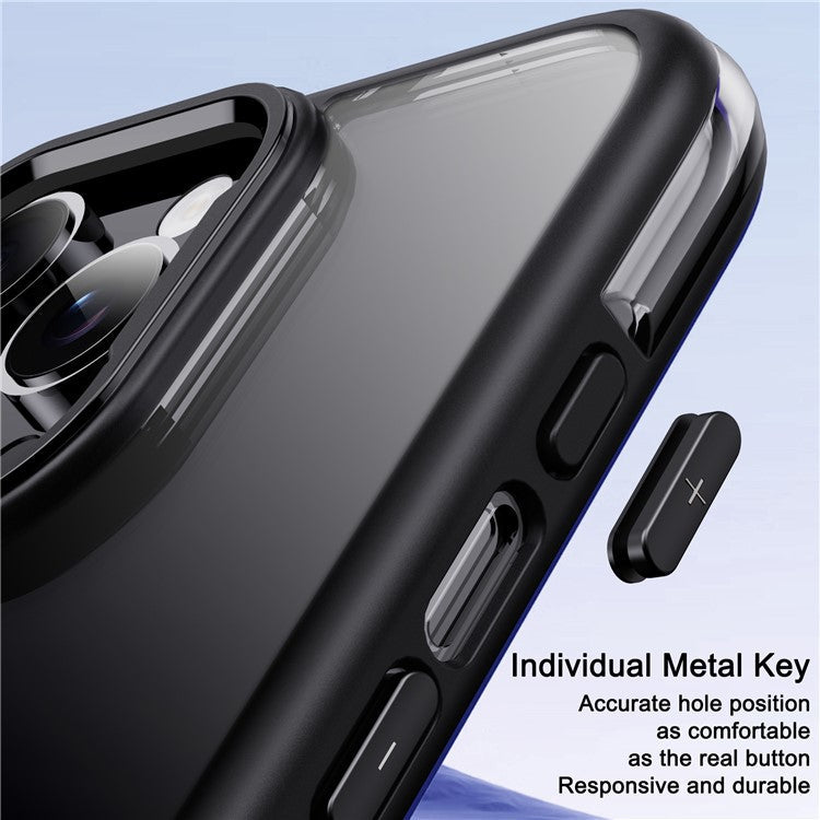 IPAKY For iPhone 16 Pro Electroplating TPU Case Airbag Shockproof Phone Cover - Titanium Gold