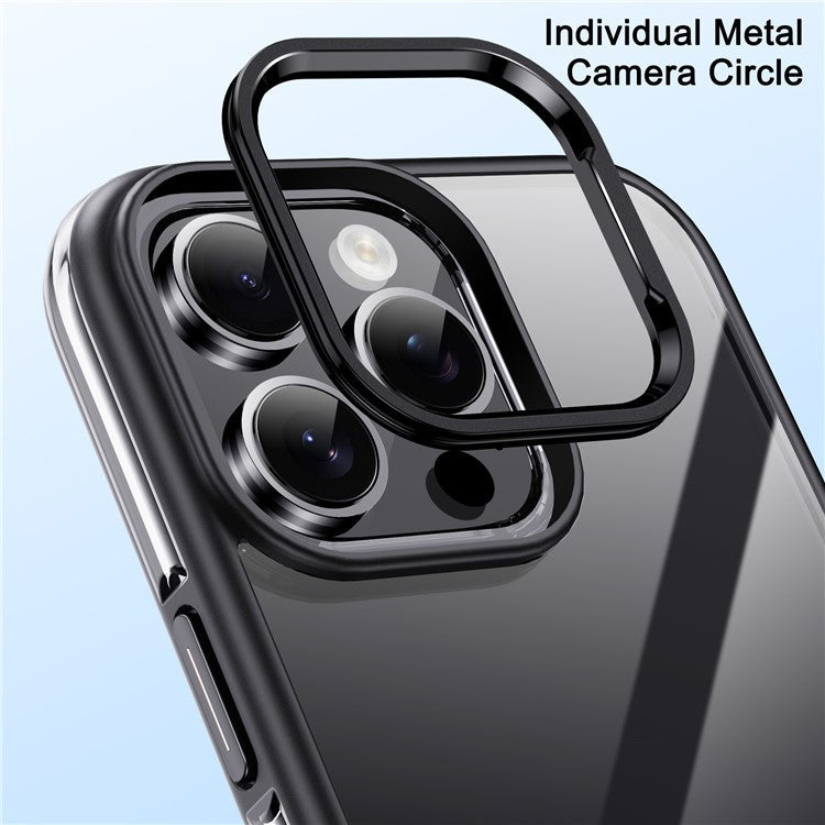 IPAKY For iPhone 16 Pro Electroplating TPU Case Airbag Shockproof Phone Cover - Titanium Gold