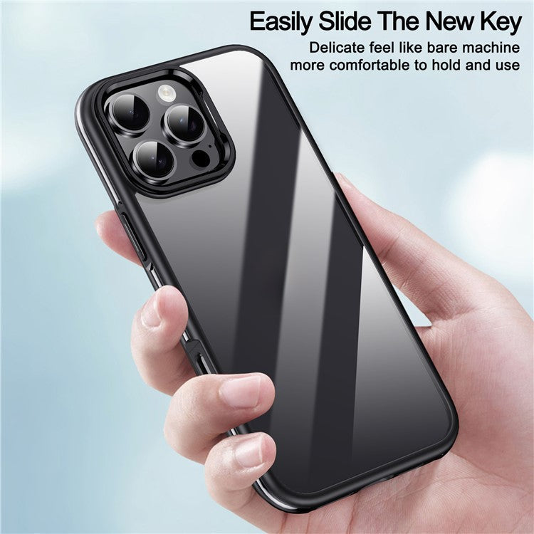 IPAKY For iPhone 16 Pro Electroplating TPU Case Airbag Shockproof Phone Cover - Titanium Gold