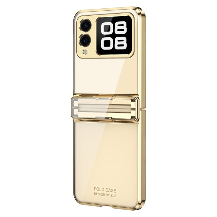 For Huawei nova Flip 5G Case Electroplating PC Folding Phone Cover - Champagne Gold