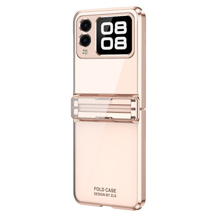 For Huawei nova Flip 5G Case Electroplating PC Folding Phone Cover - Rose Gold