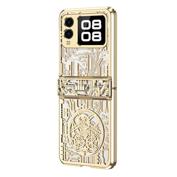 For Huawei nova Flip 5G Case Mechanical Legend Electroplating PC Phone Cover - Champagne Gold