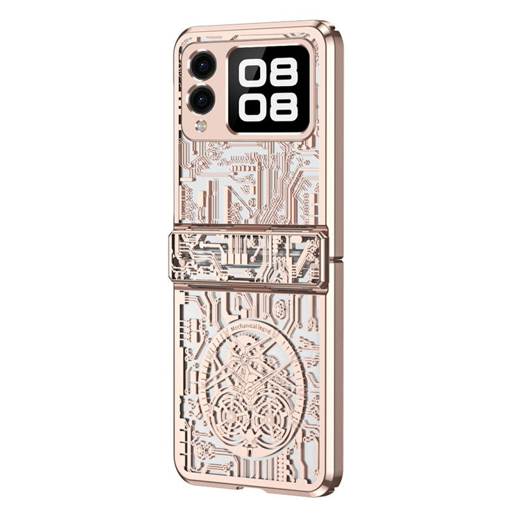 For Huawei nova Flip 5G Case Mechanical Legend Electroplating PC Phone Cover - Rose Gold