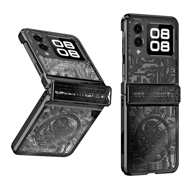 For Huawei nova Flip 5G Case Mechanical Legend Electroplating PC Phone Cover - Black