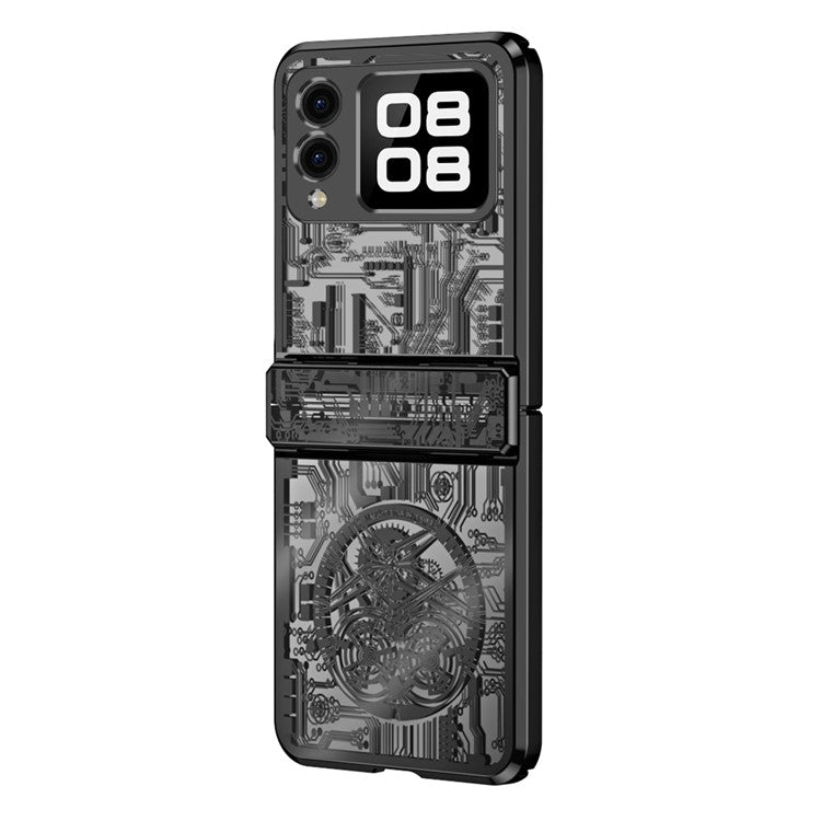 For Huawei nova Flip 5G Case Mechanical Legend Electroplating PC Phone Cover - Black