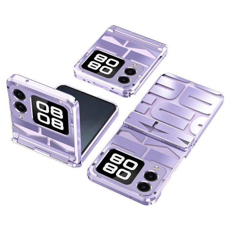 For Huawei nova Flip 5G Case Hard PC Electroplating Phone Cover with Hinge Protection - Purple