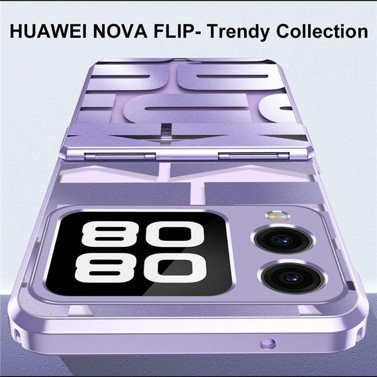 For Huawei nova Flip 5G Case Hard PC Electroplating Phone Cover with Hinge Protection - Purple