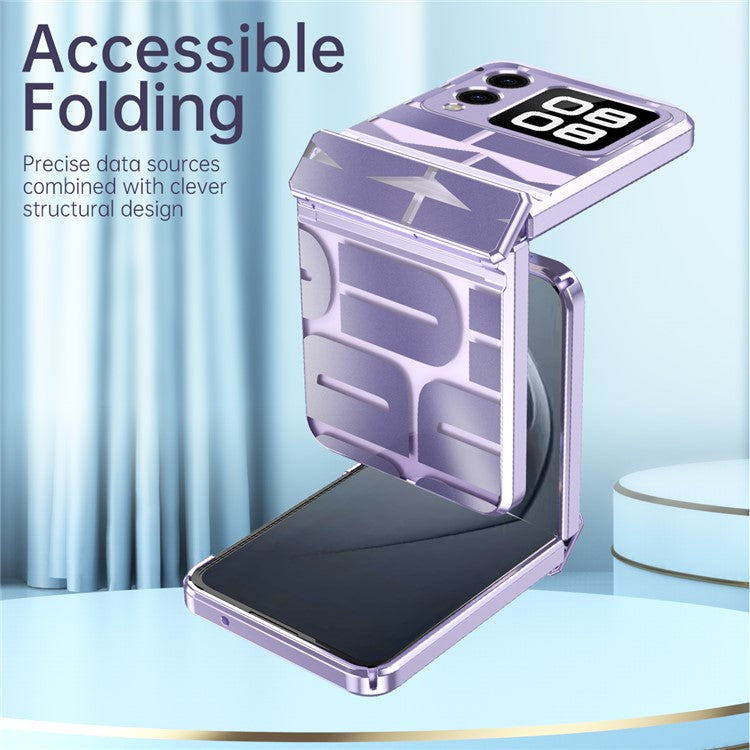 For Huawei nova Flip 5G Case Hard PC Electroplating Phone Cover with Hinge Protection - Purple