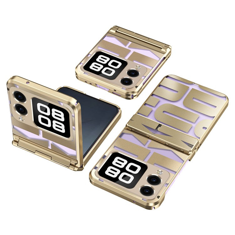 For Huawei nova Flip 5G Case Hard PC Electroplating Phone Cover with Hinge Protection - Champagne Gold