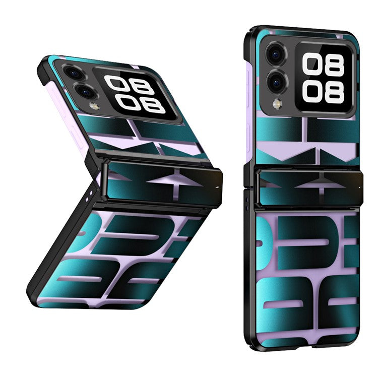 For Huawei nova Flip 5G Case Hard PC Electroplating Phone Cover with Hinge Protection - Black