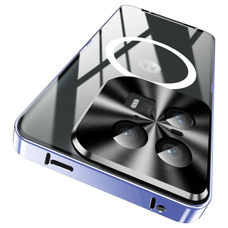 Magic Shield Magnetic Series for Motorola Moto X50 Ultra 5G / Edge 50 Ultra 5G Case Metal+TPU Phone Cover with Lens Guard - Purple