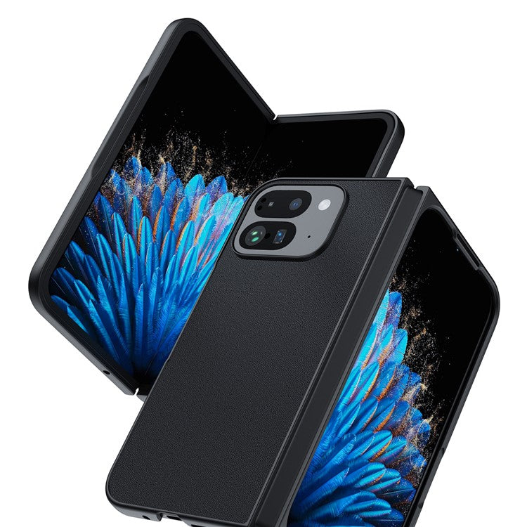 For Google Pixel 9 Pro Fold 5G Case PU Leather Coated PC Anti-Drop Folding Phone Cover - Orange