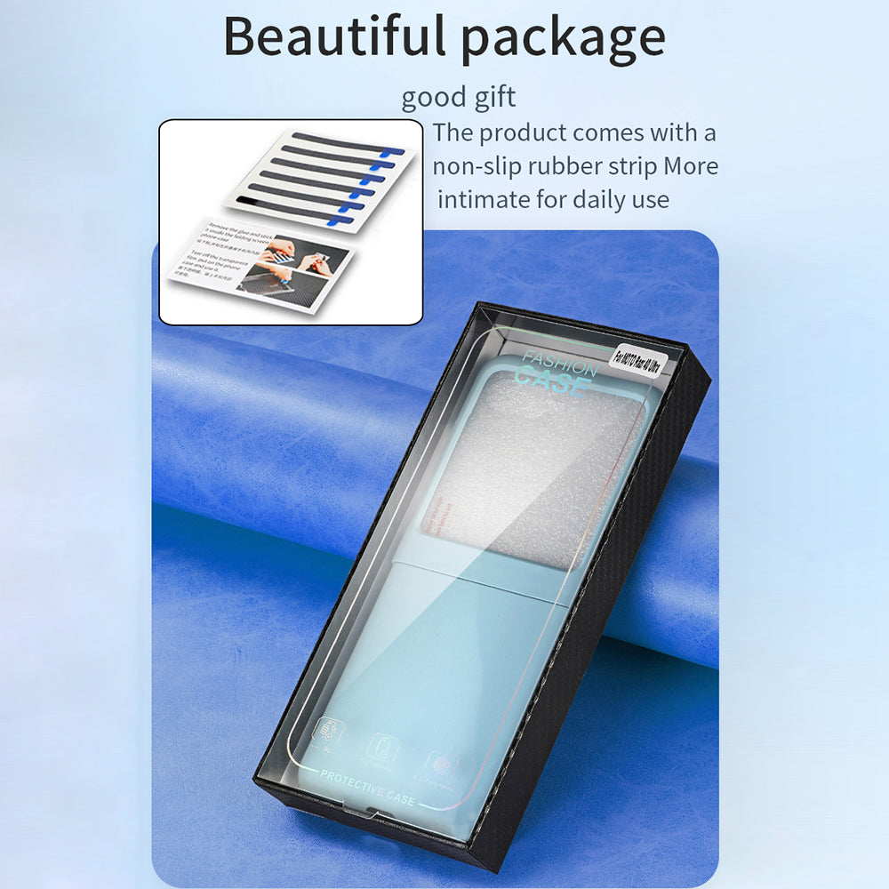 For Motorola Razr 50 Ultra 5G Case Skin-Touch PC Phone Cover with Rear Screen Protector - Black