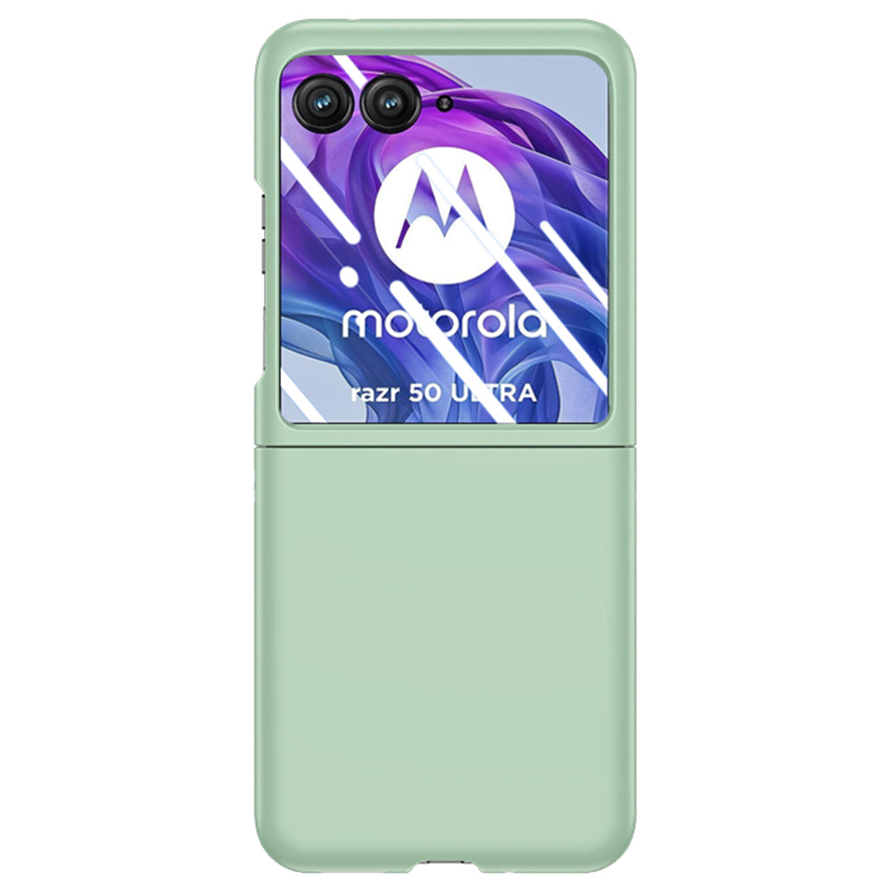 For Motorola Razr 50 Ultra 5G Case Skin-touch PC Phone Cover with Rear Screen Protector - Light Green