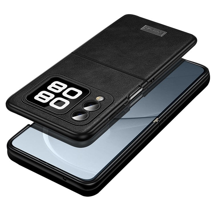 SULADA For Huawei nova Flip 5G Case PU Leather+TPU+PC Back Phone Cover - Black