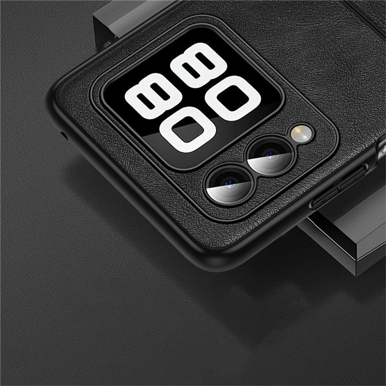 SULADA For Huawei nova Flip 5G Case PU Leather+TPU+PC Back Phone Cover - Black