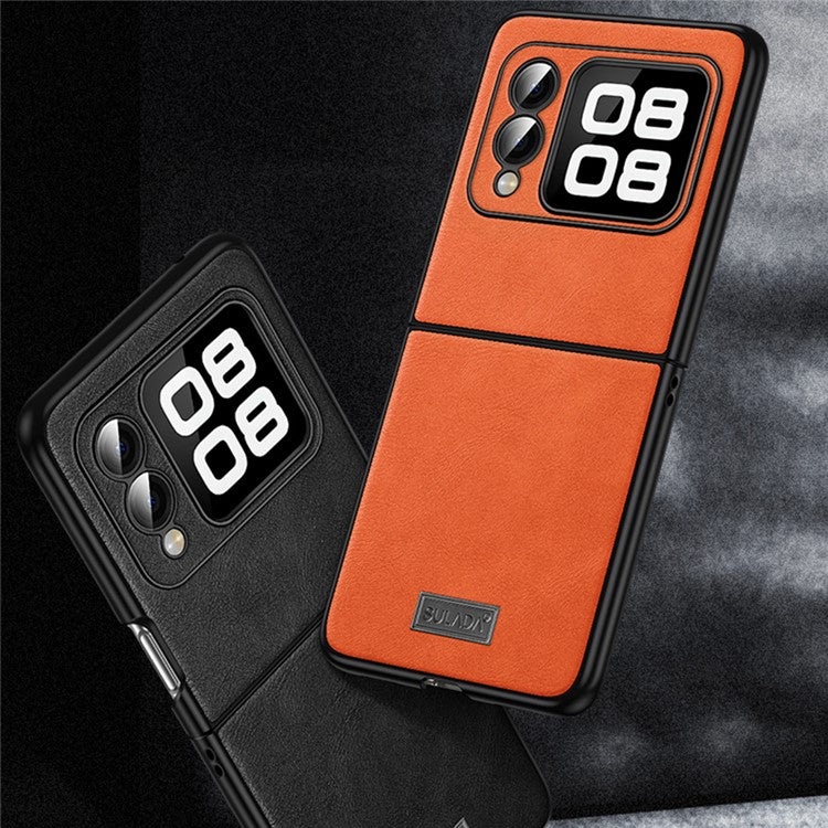 SULADA For Huawei nova Flip 5G Case PU Leather+TPU+PC Back Phone Cover - Black