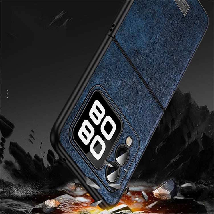 SULADA For Huawei nova Flip 5G Case PU Leather+TPU+PC Back Phone Cover - Black