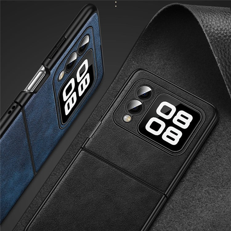 SULADA For Huawei nova Flip 5G Case PU Leather+TPU+PC Back Phone Cover - Black