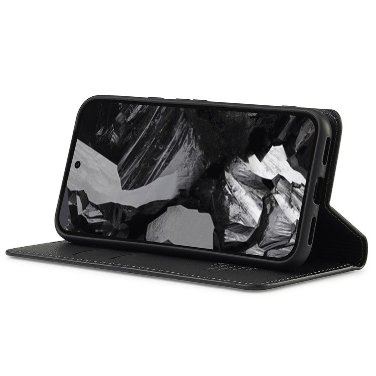 LC.IMEEKE L1 Series for Google Pixel 8 Case PU Leather Wallet Stand Protective Phone Cover - Black