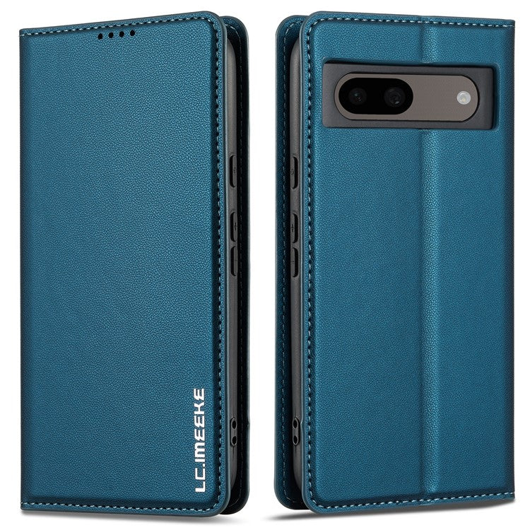 LC.IMEEKE L1 Series for Google Pixel 8 Case PU Leather Wallet Stand Protective Phone Cover - Blue