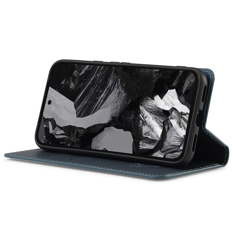 LC.IMEEKE L1 Series for Google Pixel 8 Case PU Leather Wallet Stand Protective Phone Cover - Blue