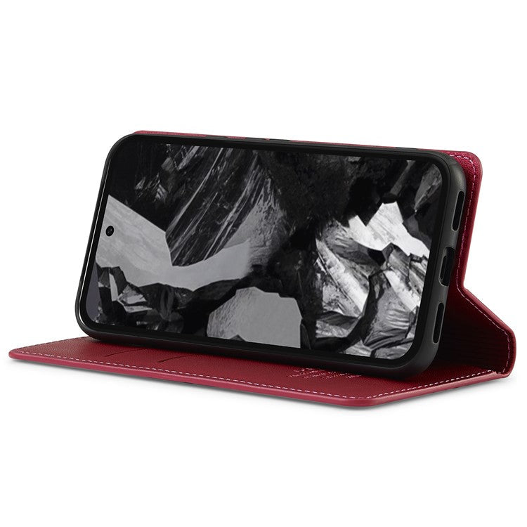 LC.IMEEKE L1 Series for Google Pixel 8 Case PU Leather Wallet Stand Protective Phone Cover - Red