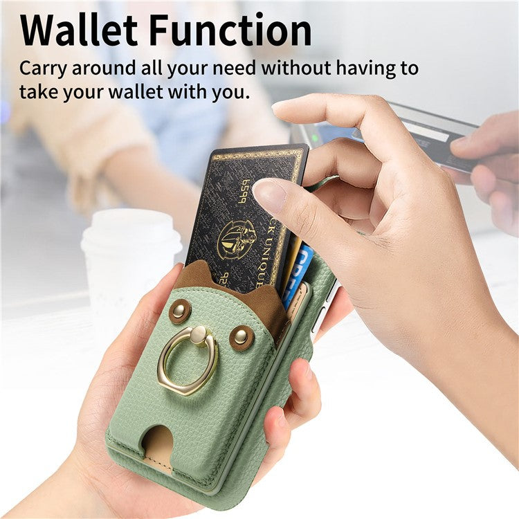 Y6 For iPhone 16 Plus Case Cute Bear Design PU Leather+TPU Card Holder Phone Cover - Light Green