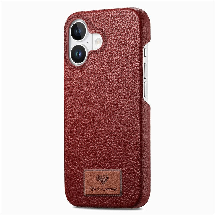 Y5 For iPhone 16 Plus Case Litchi Texture Leather+TPU Slim Phone Cover - Red