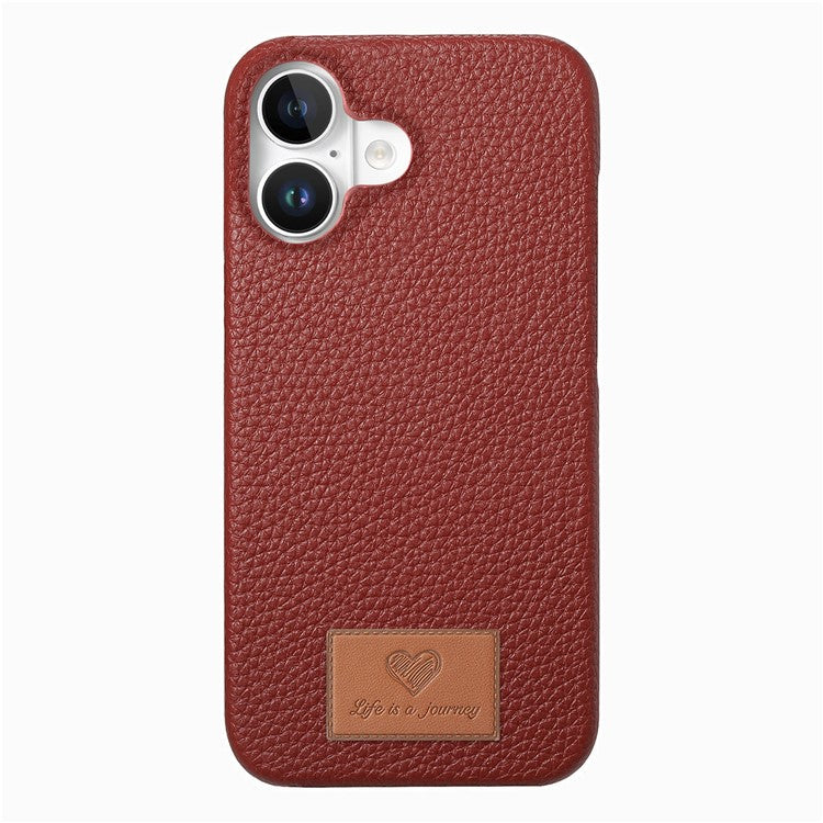 Y5 For iPhone 16 Plus Case Litchi Texture Leather+TPU Slim Phone Cover - Red