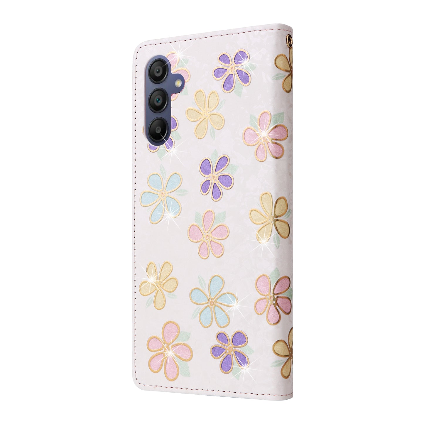 For Samsung Galaxy A16 5G / A16 4G Case RFID Blocking Flower Leather Phone Cover - Colorful Flower