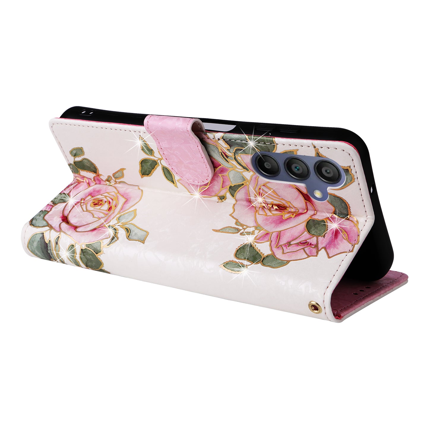 For Samsung Galaxy A16 5G / A16 4G Case RFID Blocking Flower Leather Phone Cover - Flower