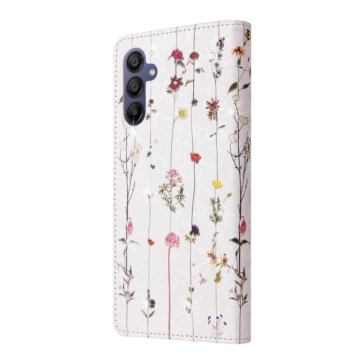 For Samsung Galaxy A16 5G / A16 4G Case RFID Blocking Flower Leather Phone Cover - Small Flower