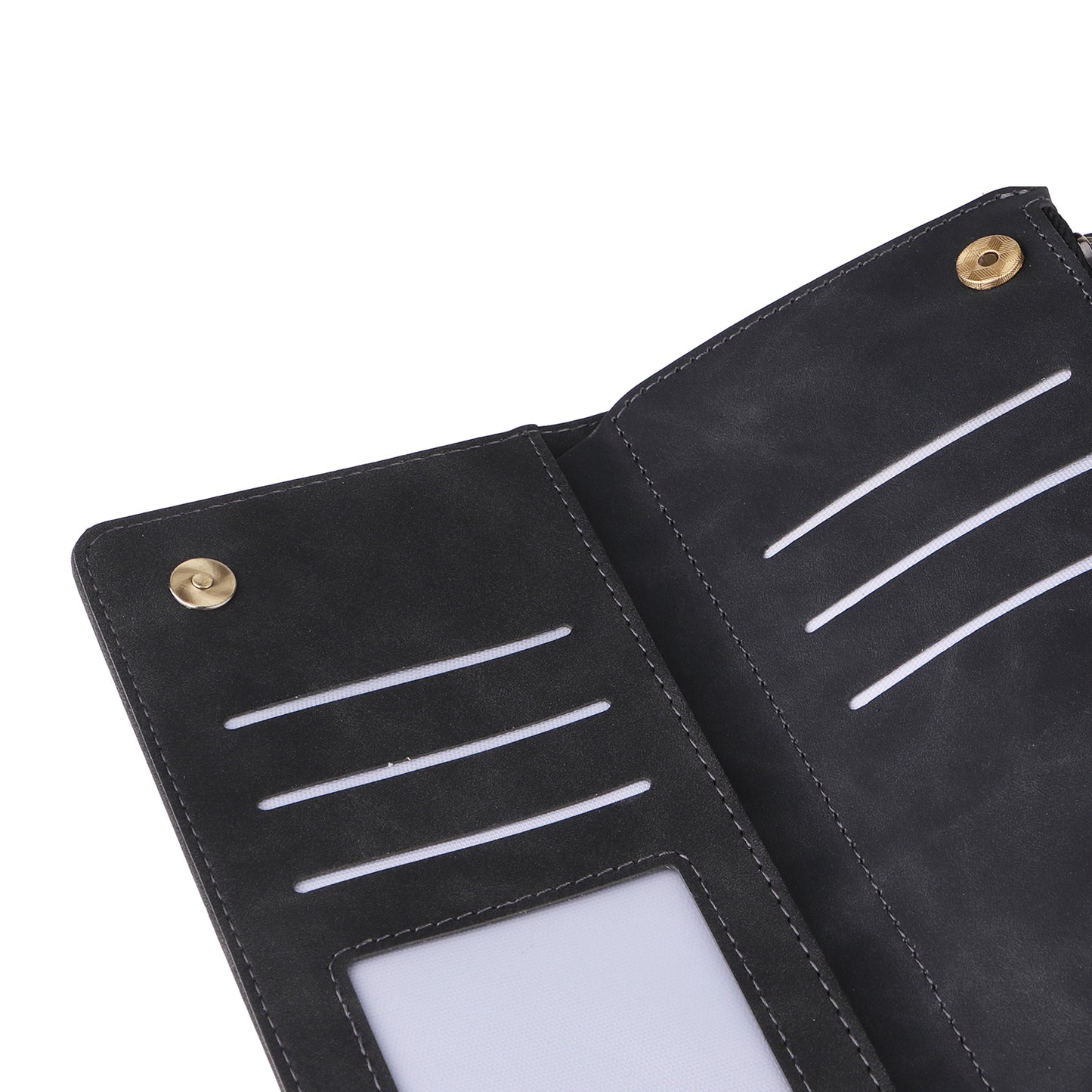 For Samsung Galaxy A16 5G / A16 4G Case Zipper Wallet Multiple Card Slots Leather Phone Cover - Black