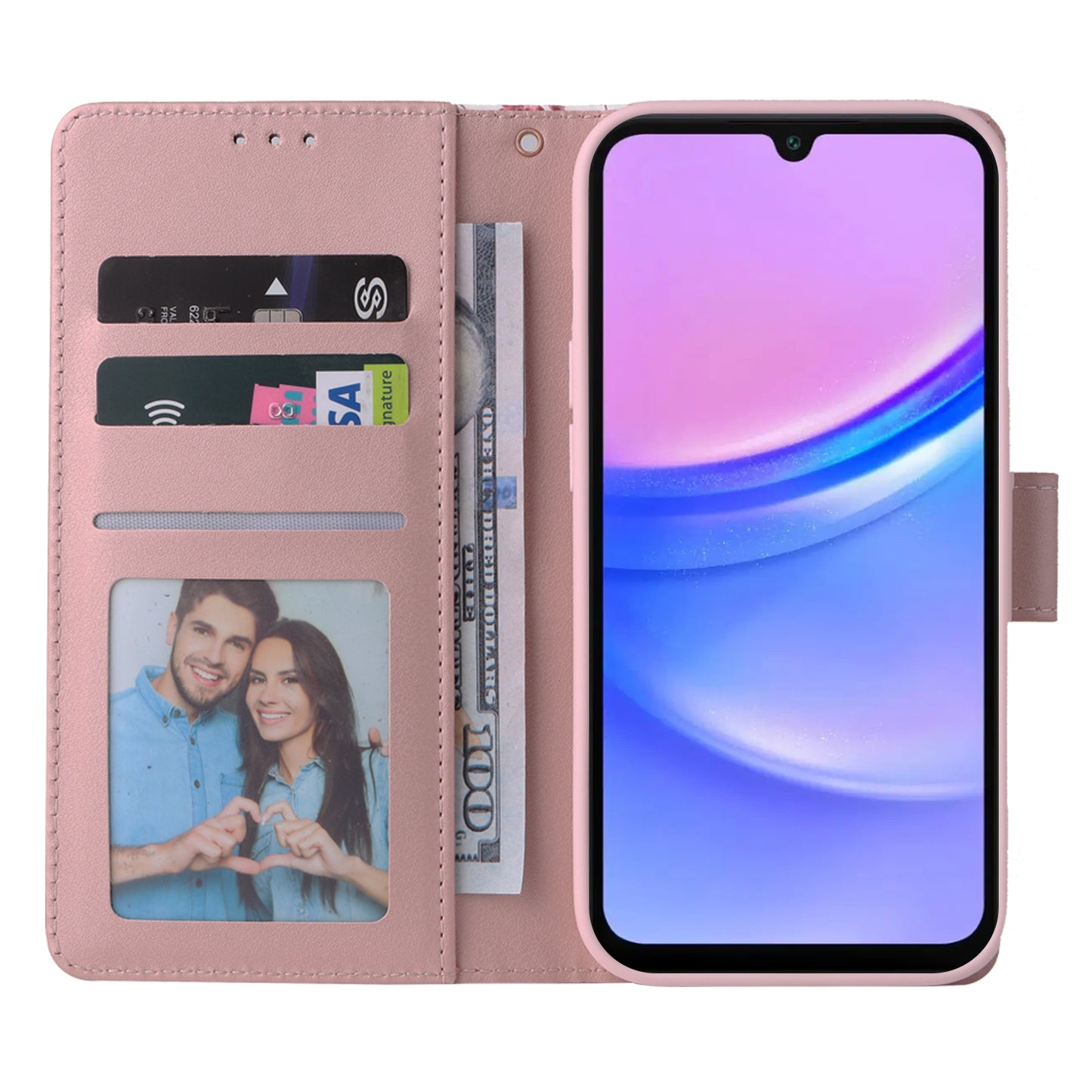 For Samsung Galaxy A16 5G / A16 4G Case Lacquered Marble Pattern Leather Phone Cover - Purple