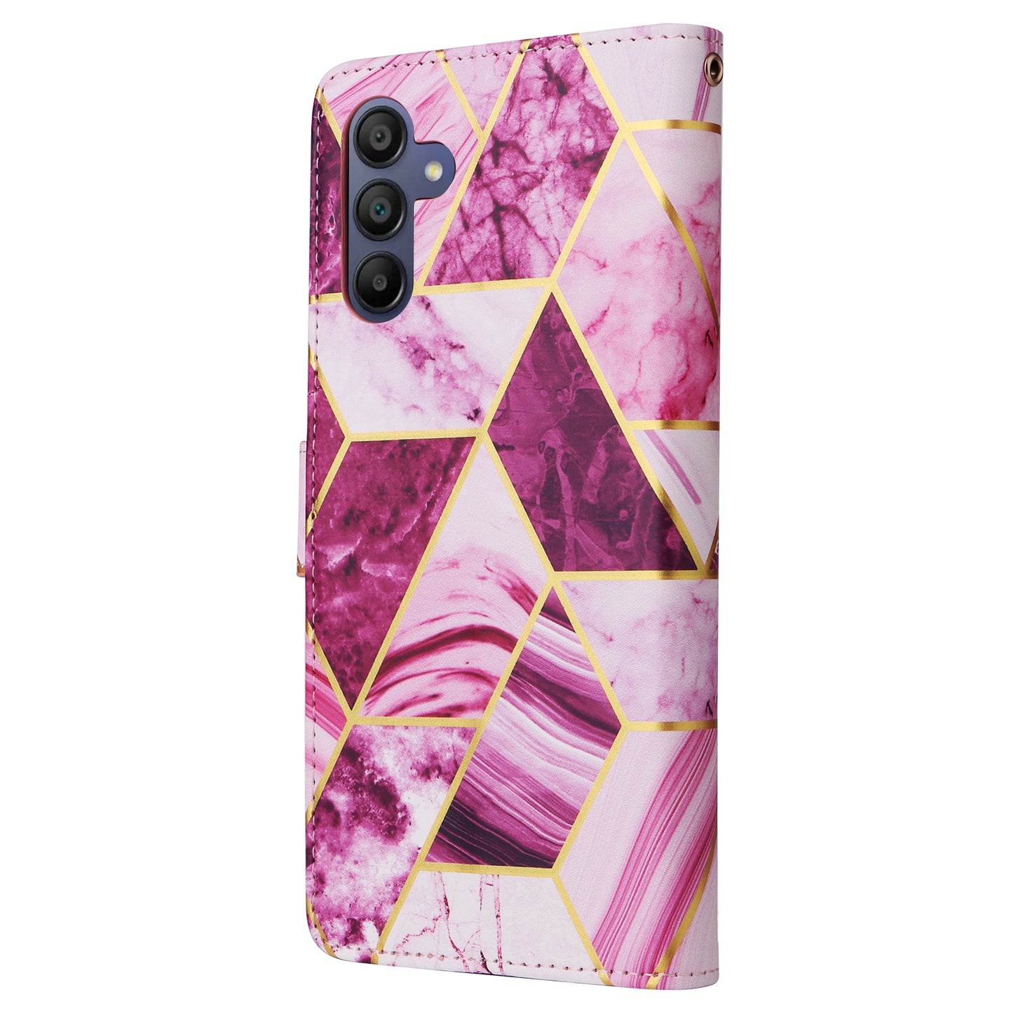 For Samsung Galaxy A16 5G / A16 4G Case Lacquered Marble Pattern Leather Phone Cover - Purple