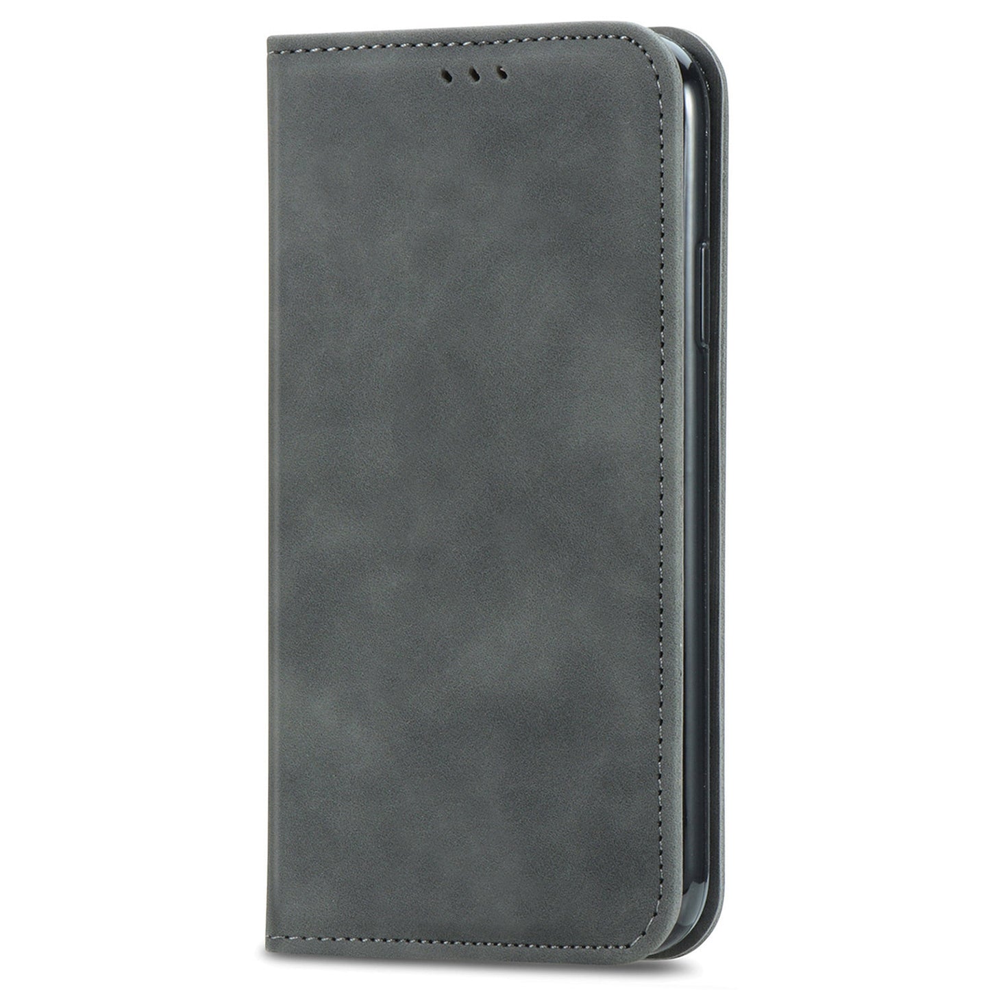 For Samsung Galaxy A16 5G / A16 4G Case Skin Touch Feeling Leather Wallet Phone Cover Magnetic Absorption - Grey