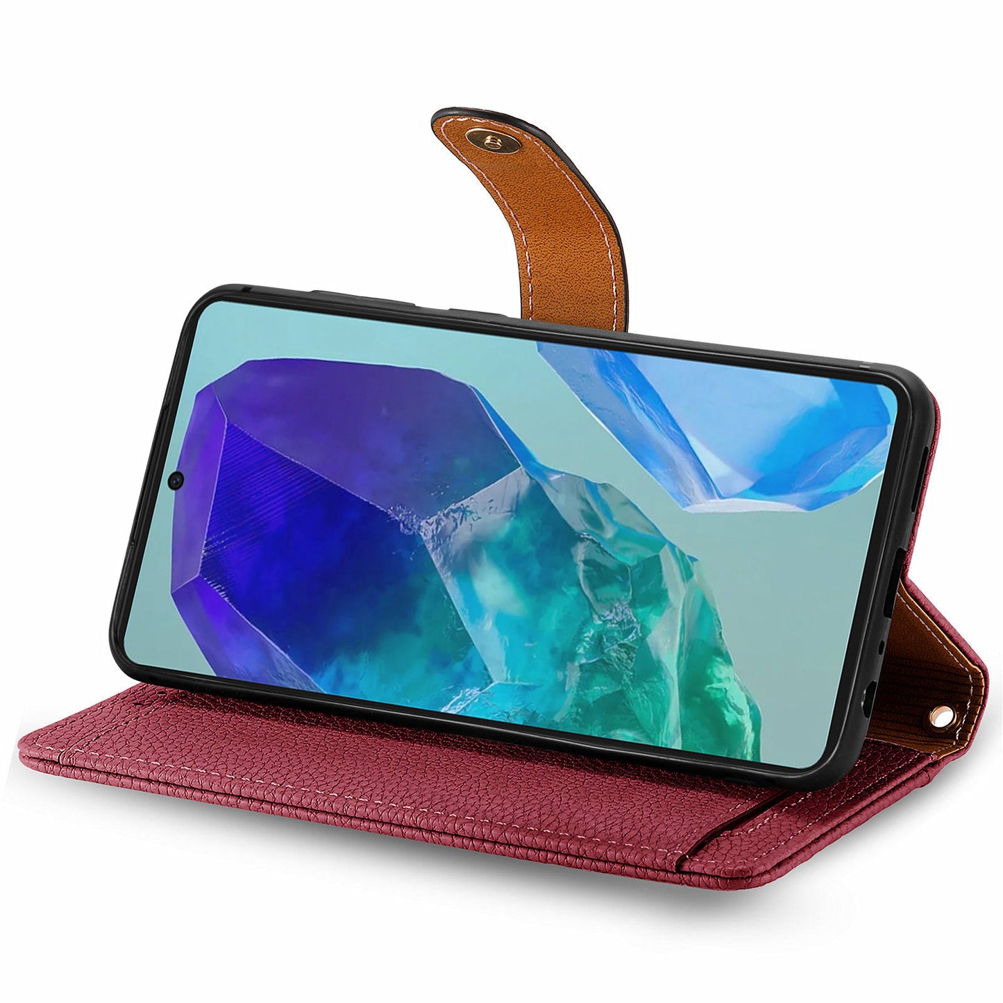 For Samsung Galaxy A16 5G / A16 4G Case RFID Blocking Zipper Pocket Leather Wallet Phone Cover - Red